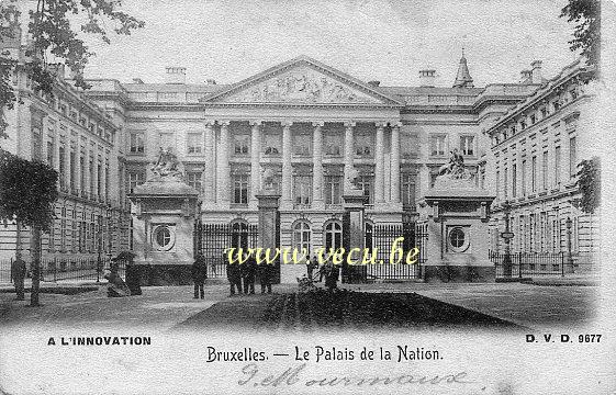 postkaart van Brussel Paleis der Natie