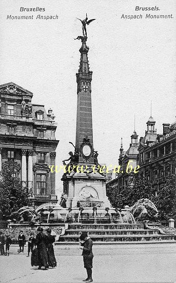 ancienne carte postale de Bruxelles Monument Anspach