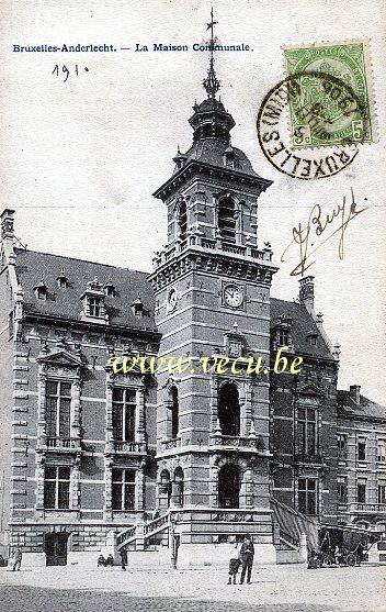 ancienne carte postale de Anderlecht La Maison Communale