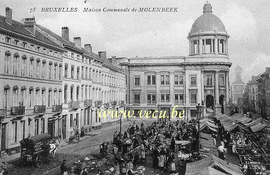 ancienne carte postale de Molenbeek Maison Communale