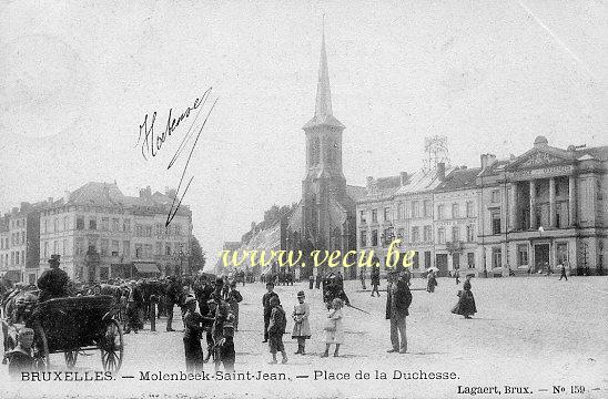 ancienne carte postale de Molenbeek Place de la Duchesse
