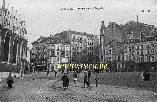 ancienne carte postale de Bruxelles Place de la Chapelle