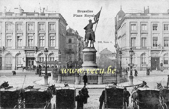 ancienne carte postale de Bruxelles Place Royale