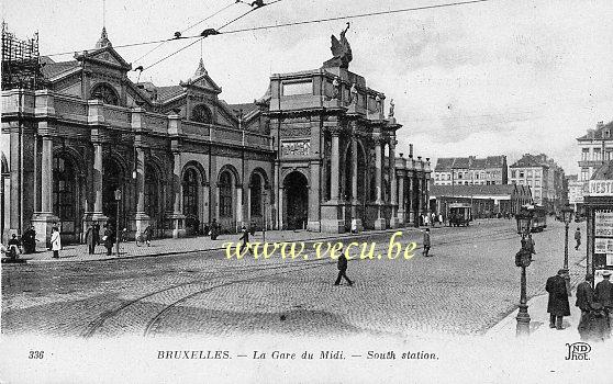 ancienne carte postale de Bruxelles La Gare du Midi