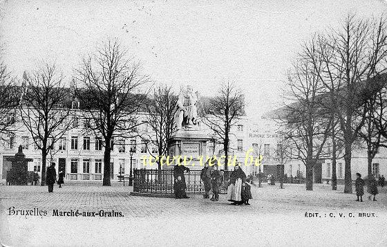 ancienne carte postale de Bruxelles Marché-aux-Grains