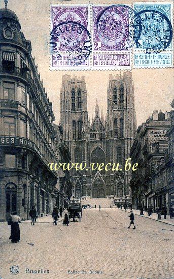 ancienne carte postale de Bruxelles Cathédrale St Michel et Gudule