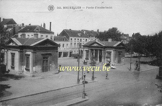 ancienne carte postale de Bruxelles Porte d'Anderlecht