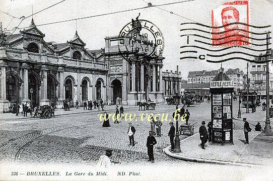ancienne carte postale de Bruxelles La Gare du Midi