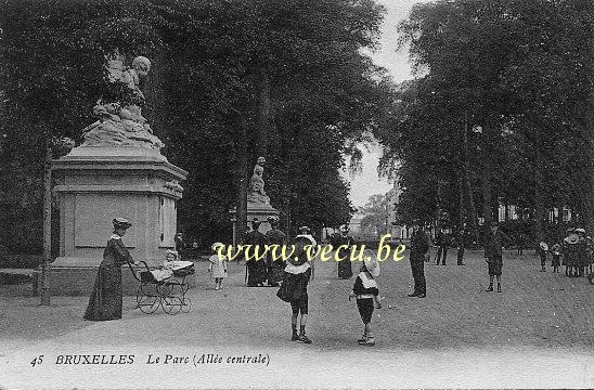 ancienne carte postale de Bruxelles Le Parc (Allée centrale)