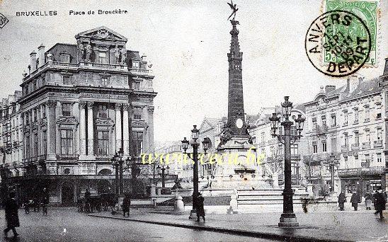 ancienne carte postale de Bruxelles Place de Brouckère
