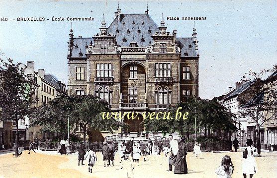 postkaart van Brussel Anneessensplein - Gemeenteschool