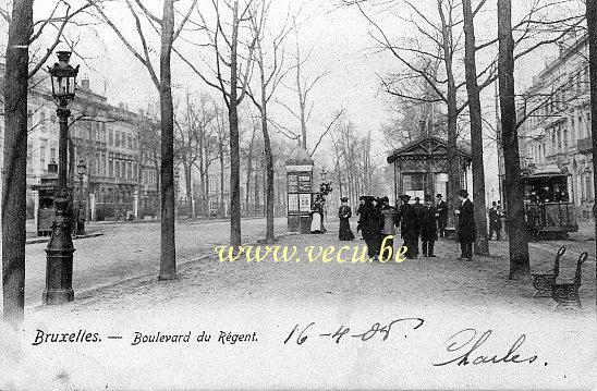 ancienne carte postale de Bruxelles Boulevard du Régent