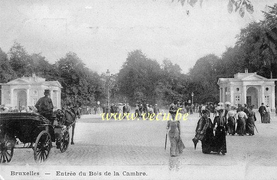ancienne carte postale de Bruxelles Entrée du Bois de la Cambre