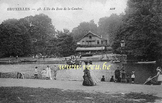 ancienne carte postale de Bruxelles L'Ile du Bois de la Cambre