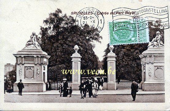 postkaart van Brussel Het Park - ingang