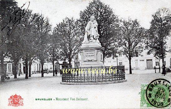 ancienne carte postale de Bruxelles Monument Van Helmont