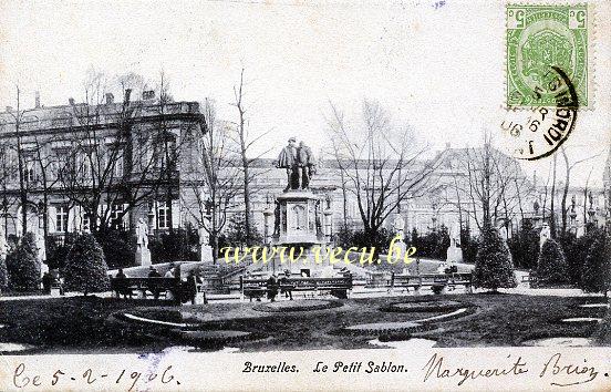 ancienne carte postale de Bruxelles Le Petit Sablon
