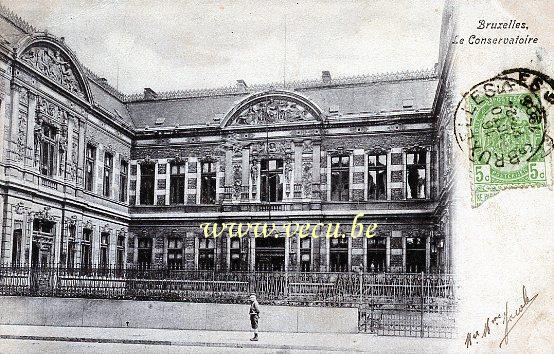 ancienne carte postale de Bruxelles Le Conservatoire