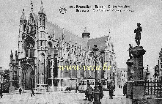 ancienne carte postale de Bruxelles Eglise N.D. des Victoires