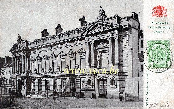 ancienne carte postale de Bruxelles Banque Nationale