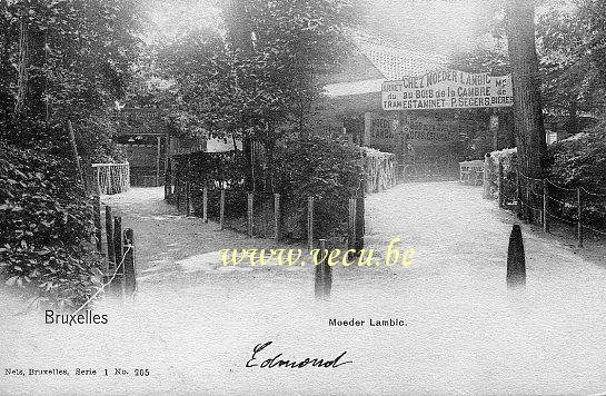 ancienne carte postale de Bruxelles Moeder Lambic (Bois de la Cambre)