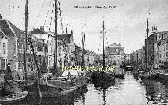 ancienne carte postale de Bruxelles Quai au Foin