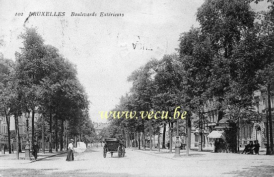 ancienne carte postale de Bruxelles Boulevards extérieurs