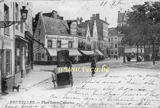 ancienne carte postale de Bruxelles Place Sainte-Catherine