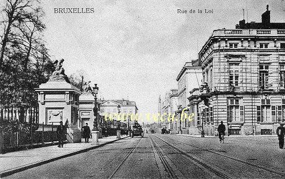 ancienne carte postale de Bruxelles Rue de la Loi