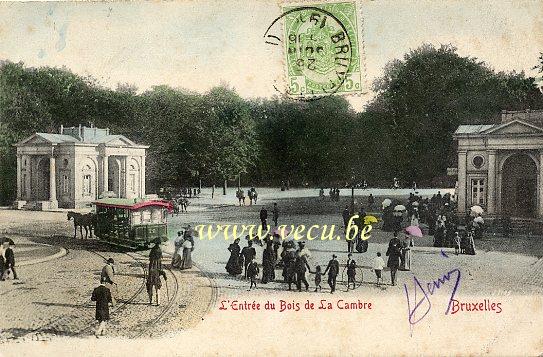ancienne carte postale de Bruxelles L'entrée du Bois de la Cambre