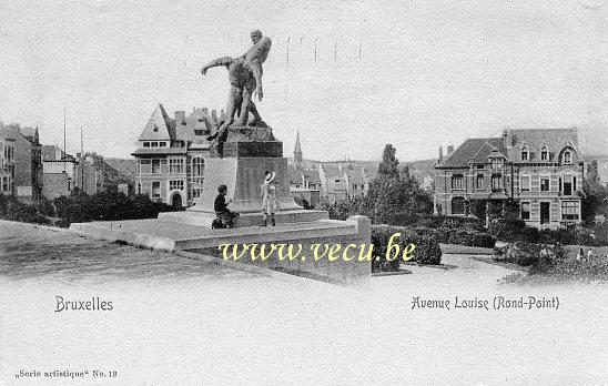 ancienne carte postale de Bruxelles Avenue Louise (Rond-Point)