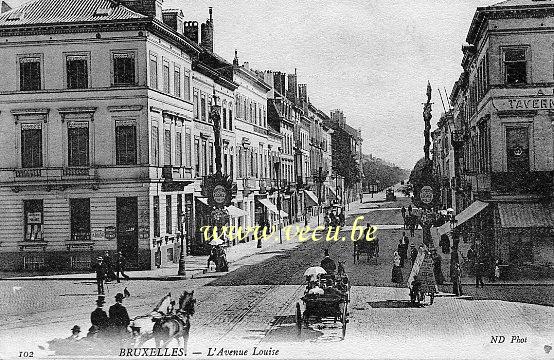 ancienne carte postale de Bruxelles L'Avenue Louise