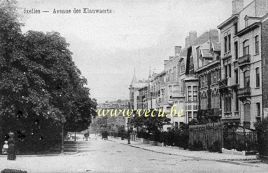 ancienne carte postale de Ixelles Avenue des Klauwaerts