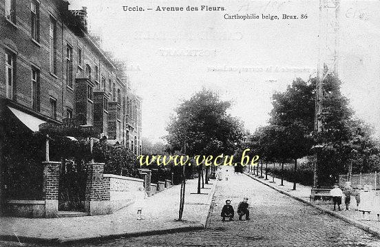 ancienne carte postale de Uccle Avenue des Fleurs