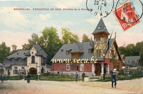 ancienne carte postale de Bruxelles Exposition 1910 - Pavillon de la Fermière