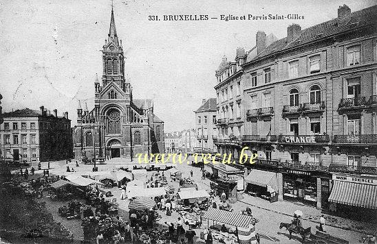 ancienne carte postale de Saint-Gilles Eglise et Parvis Saint-Gilles