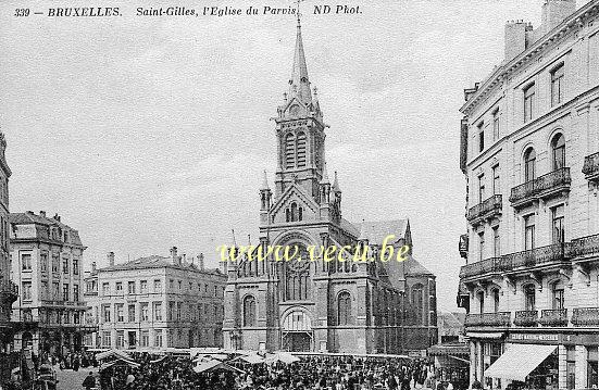 postkaart van Sint-Gillis Sint-Gillisvoorplein - de kerk