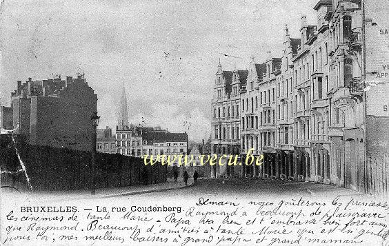 ancienne carte postale de Bruxelles La rue Coudenberg