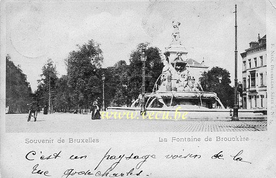 ancienne carte postale de Bruxelles La Fontaine de Brouckère