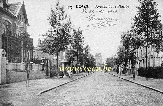 ancienne carte postale de Uccle Avenue de la Floride