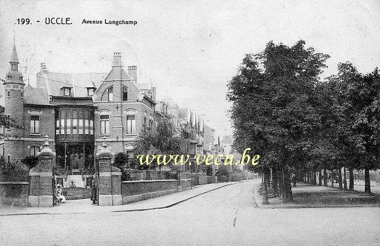 ancienne carte postale de Uccle Avenue Longchamp (actuelle av W. Churchill)