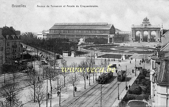 ancienne carte postale de Etterbeek Avenue de Tervueren et Arcade du Cinquantenaire