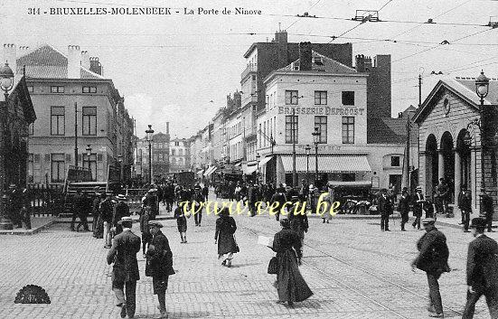 ancienne carte postale de Molenbeek La Porte de Ninove