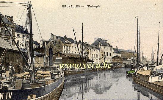 ancienne carte postale de Bruxelles L'Entrepôt