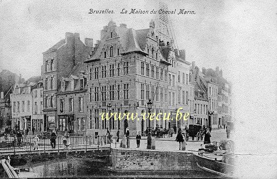 ancienne carte postale de Bruxelles La Maison du Cheval Marin