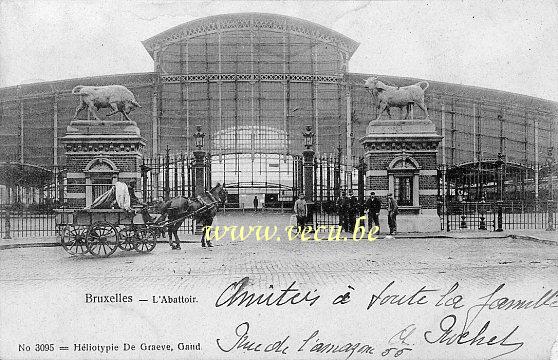ancienne carte postale de Anderlecht L'Abattoir