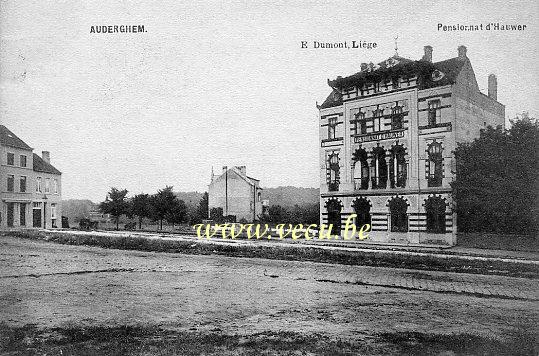 ancienne carte postale de Auderghem Pensionnat d'Hauwer (actuellement place Félix Govaert, 8)
