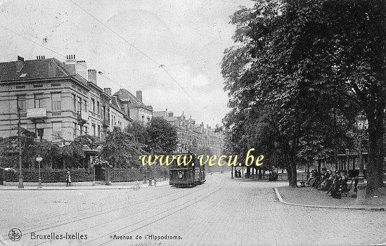 ancienne carte postale de Ixelles Avenue de l'Hippodrome