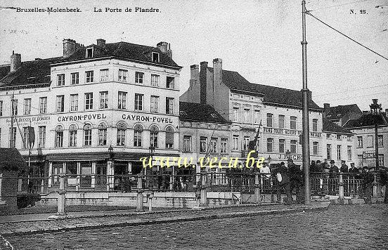 ancienne carte postale de Molenbeek La Porte de Flandre