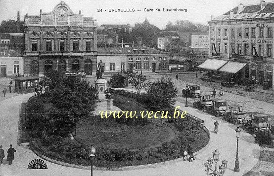 ancienne carte postale de Ixelles Gare du Luxembourg